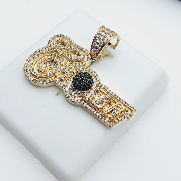 "14K Gold Plated Cubic Zircon Pendant, INUS1BR232 - Picture 7 of 9